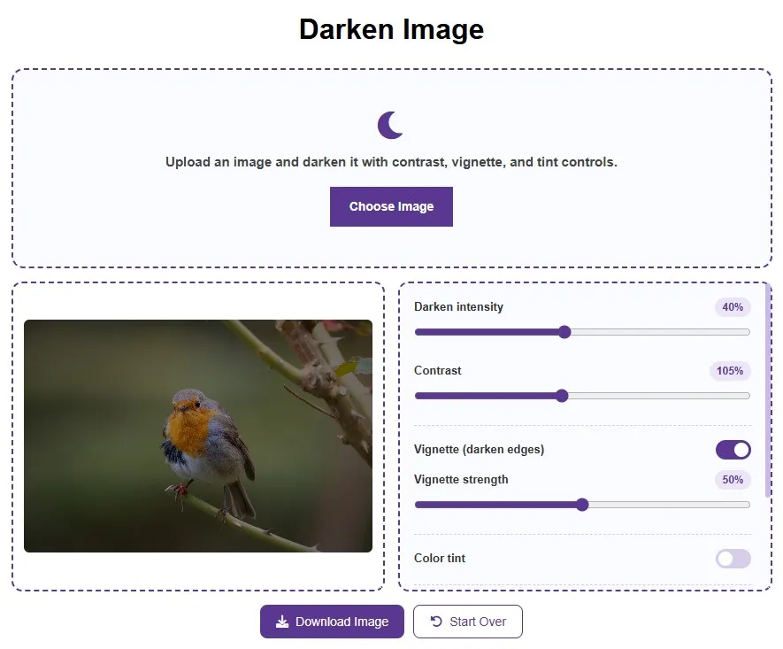 Darken Image Online - Free  Photo Darkener
